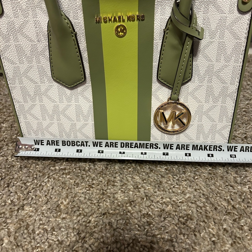 Michael Kors Lime Green and White Satchel - Picture 5 of 7